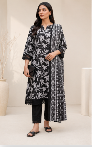 MDL Monochrome Vol-5 – 3 Piece Unstitched Printed Lawn Suit