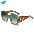 Trendy Green Leopard Print Sunglasses UV Protection Lightweight