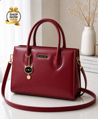 Women's Black Rexine Shoulder Bag with Top Handle