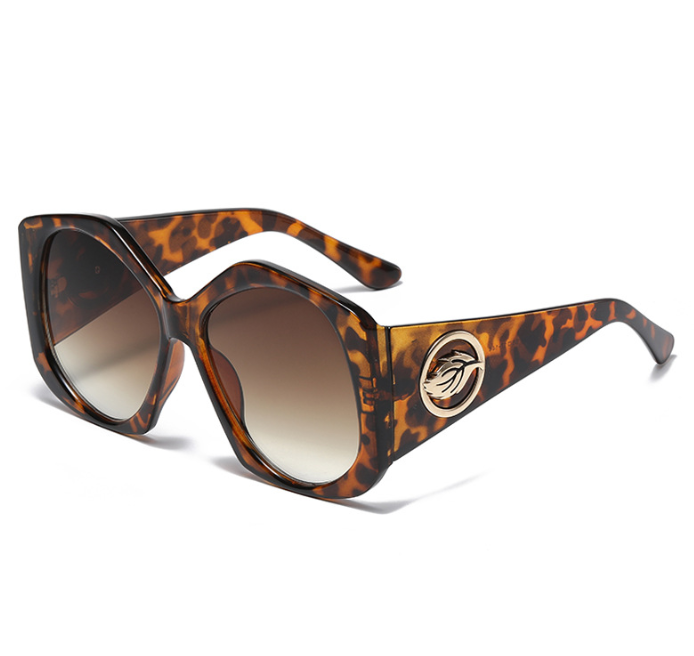 Trendy Green Leopard Print Sunglasses UV Protection Lightweight
