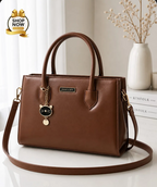 Women's Black Rexine Shoulder Bag with Top Handle