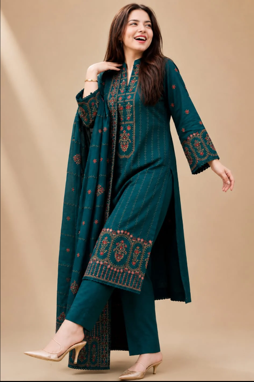 Mohagni Unstitched Summer Collection 3-Piece Embroidered Lawn Suit