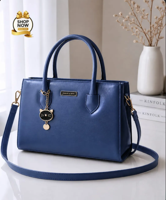 Women's Black Rexine Shoulder Bag with Top Handle