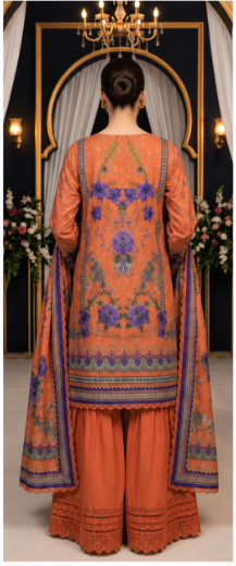 SHAHRIN by MDL Premium Unstitched 3-Piece Digital Printed Airjet Lawn Suit