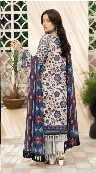 Premium 3-Piece Digital Printed Lawn Suit with Vibrant Dupatta ✨