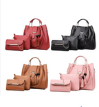 Blue 3-Piece Rexine Handbag Set for Women