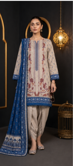 SHAHRIN by MDL Premium Unstitched 3-Piece Digital Printed Airjet Lawn Suit