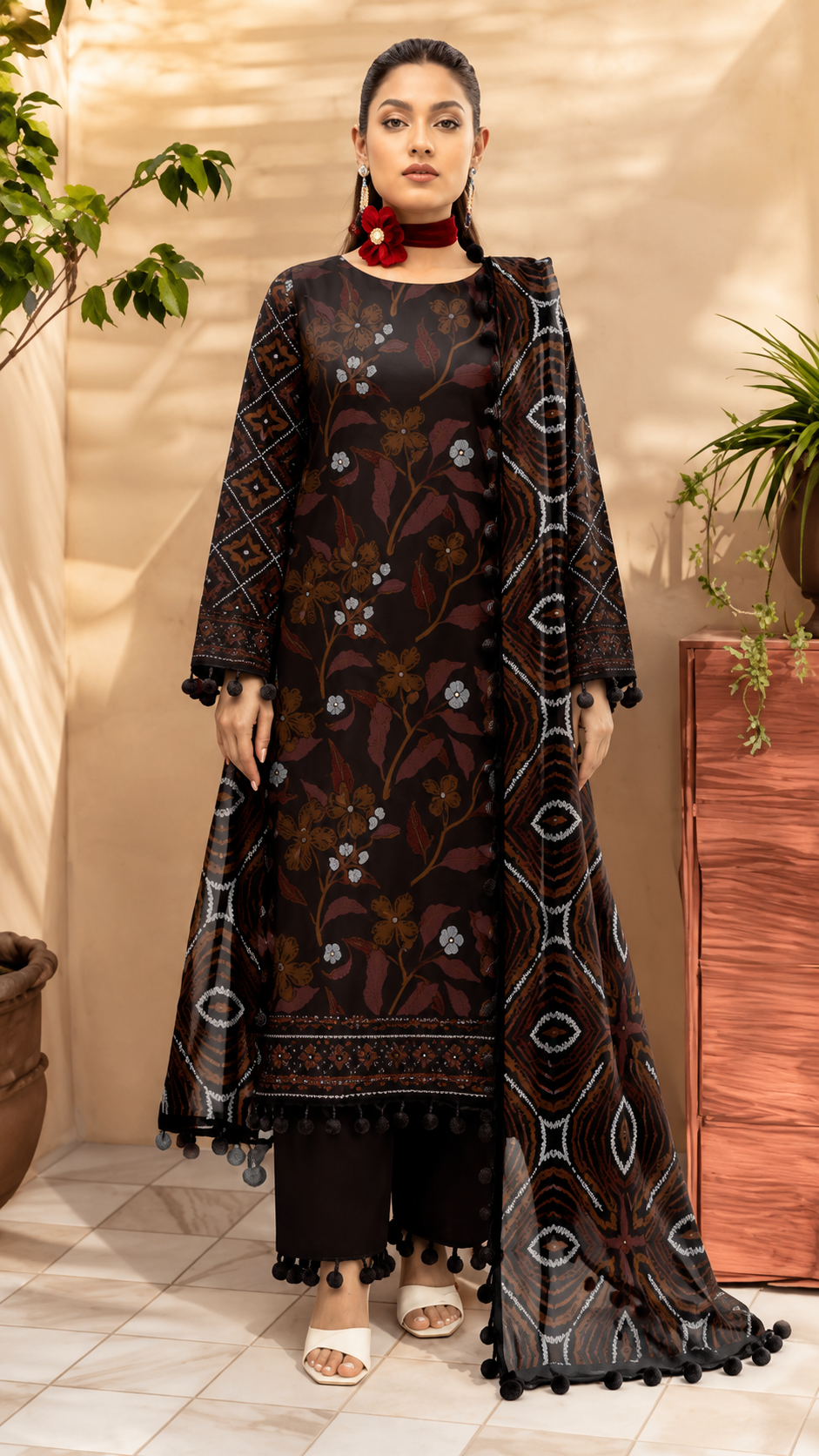 Premium 3-Piece Digital Printed Lawn Suit with Vibrant Dupatta ✨
