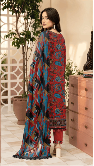 Premium 3-Piece Digital Printed Lawn Suit with Vibrant Dupatta ✨