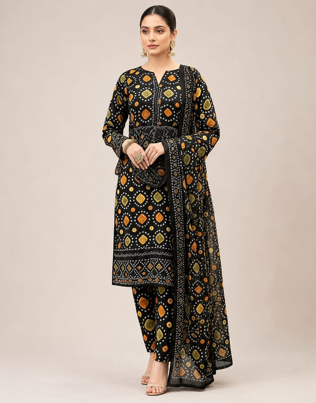 Premium Digital Chunri Print 3-Piece Lawn Suit