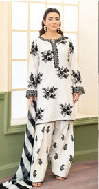Zara Shahjahan - 3PC (Unstitched) Embroidered Lawn Suit -