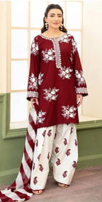 Zara Shahjahan - 3PC (Unstitched) Embroidered Lawn Suit -
