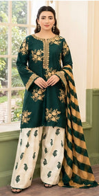 Zara Shahjahan - 3PC (Unstitched) Embroidered Lawn Suit -