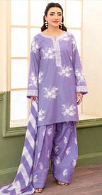 Zara Shahjahan - 3PC (Unstitched) Embroidered Lawn Suit -