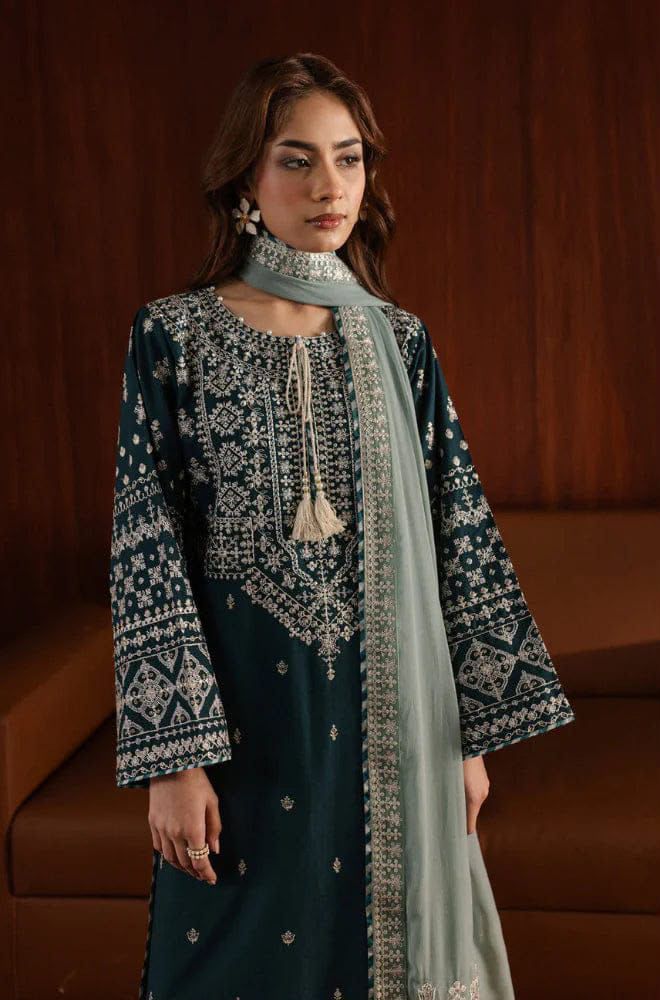 Arfa Embroidered 3-Piece Lawn Suit with Chiffon Dupatta