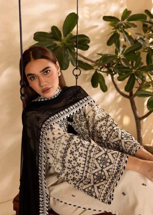 Arfa Embroidered 3-Piece Lawn Suit with Chiffon Dupatta