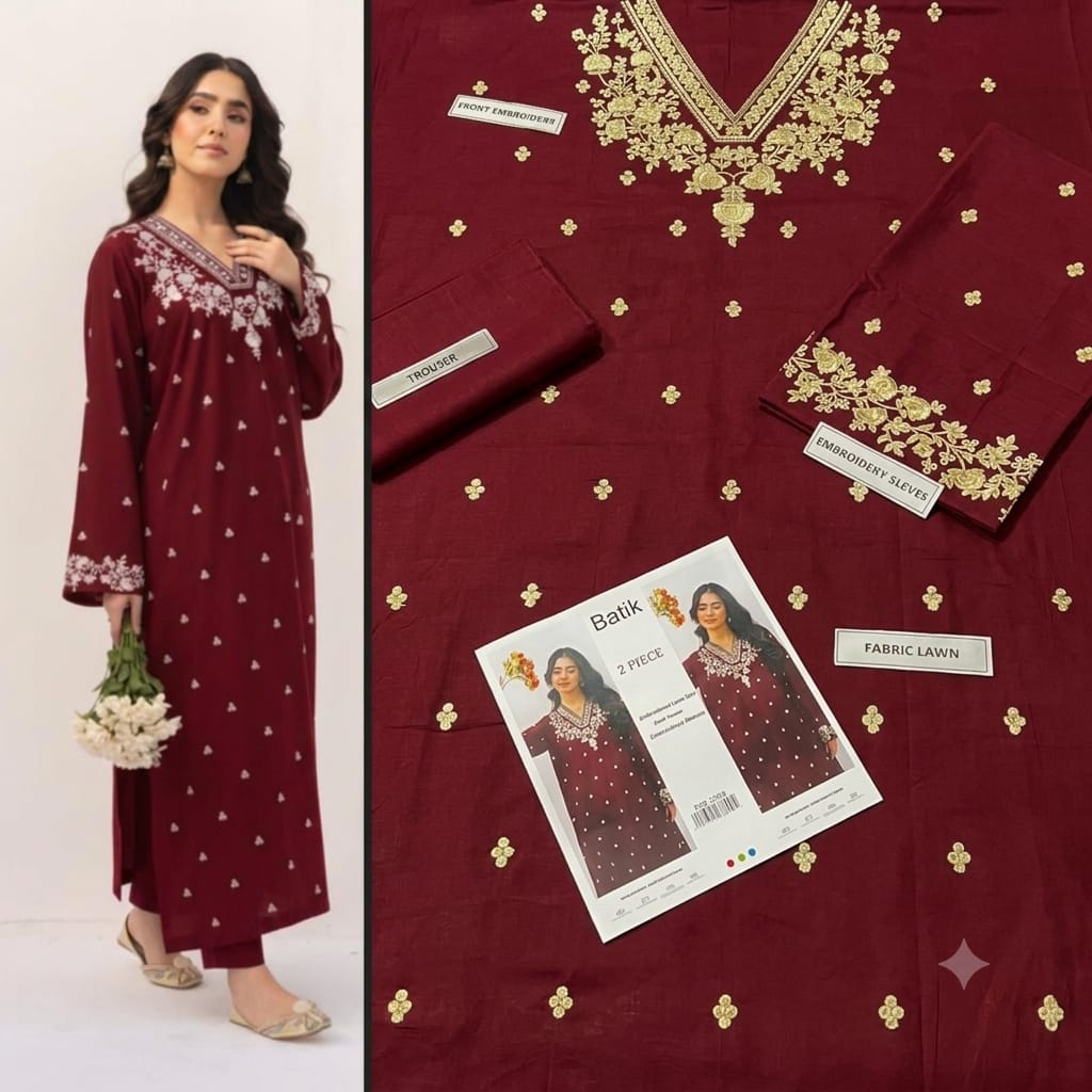 LAWN EMBROIDERED 2pc 1593
