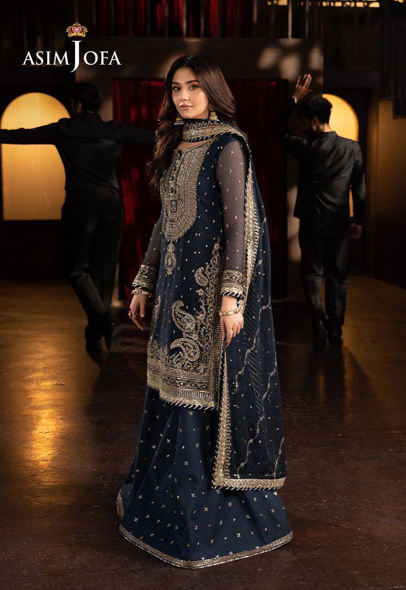 Asim Jofa Luxury Chiffon Embroidered 3 Piece Unstitched - AJFO-02