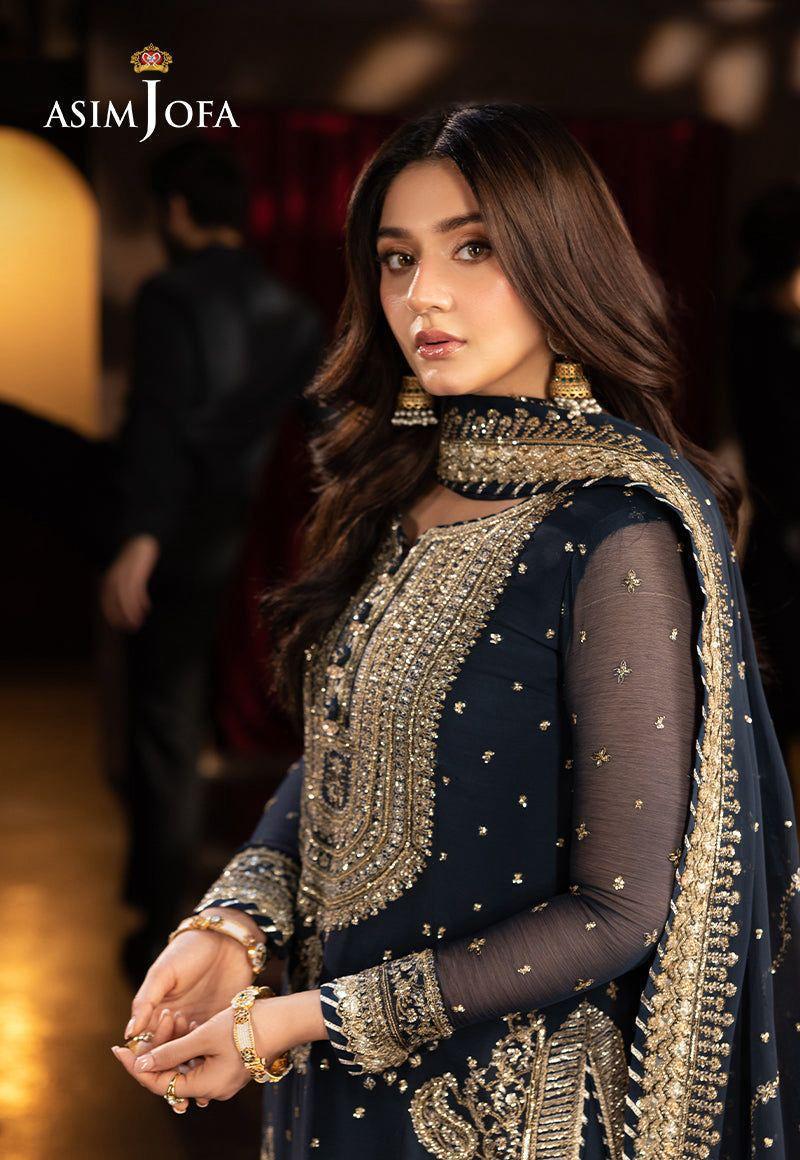 Asim Jofa Luxury Chiffon Embroidered 3 Piece Unstitched - AJFO-02