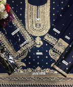 Asim Jofa Luxury Chiffon Embroidered 3 Piece Unstitched - AJFO-02