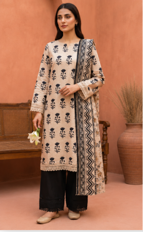 MDL Monochrome Vol-5 – 3 Piece Unstitched Printed Lawn Suit