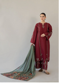 Maroon 3-Piece Lawn Embroidered Unstitched Suit