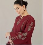 Maroon 3-Piece Lawn Embroidered Unstitched Suit