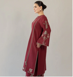 Maroon 3-Piece Lawn Embroidered Unstitched Suit