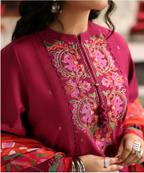 Lawn-3PC Embroidered With Digital Printed Jacquard Dupatta