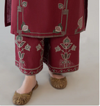 Maroon 3-Piece Lawn Embroidered Unstitched Suit