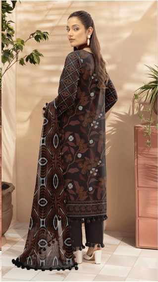 Premium 3-Piece Digital Printed Lawn Suit with Vibrant Dupatta ✨