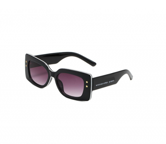 Trendy Square Frame Sunglasses with Gold Star Detail
