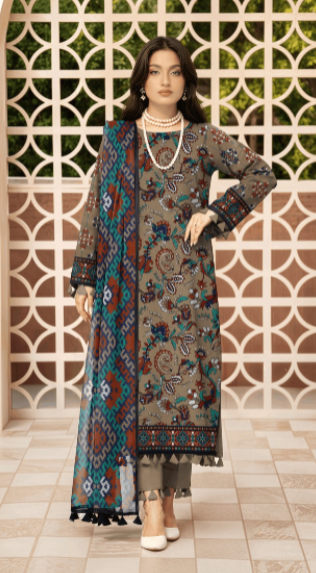 Premium 3-Piece Floral Printed Lawn Suit with Cotton Dupatta ✨