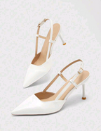 CUCCOO BIZCHIC Women Shoes Pointed Toe Thin Heel Fashion Beige Basic Daily Versatile Women's High Heel Shoes Slingback Shoes Women's Shoes