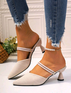2026 Spring/Summer New Elegant Comfortable Chic High Heel Sandals, Fashion Gentle Vibe Personalized Pointed Toe Solid Color Sandals, Graceful Ladies Stilettos, White High Heels, Cute High Heels, Party High Heels, Summer High Heels, Thin Strap High Heels,
