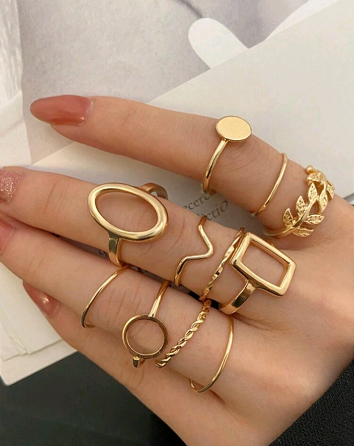 20pcs Fashionable Zinc Alloy Leaf & Flower Faux Pearl Decor Rings, Suitable As Decorative Gift For Women, Ideal For Valentine's Day, Mother's Day And Other Holidays